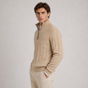 Men's Soft Ribbed Knit Quarter-Zip Sweater | Everyday Comfort Pullover Winter Knitwear