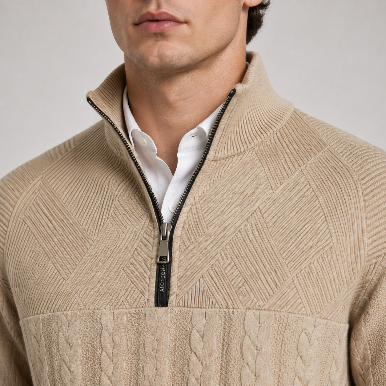 Men's Soft Ribbed Knit Quarter-Zip Sweater | Everyday Comfort Pullover Winter Knitwear