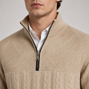 Men's Soft Ribbed Knit Quarter-Zip Sweater | Everyday Comfort Pullover Winter Knitwear