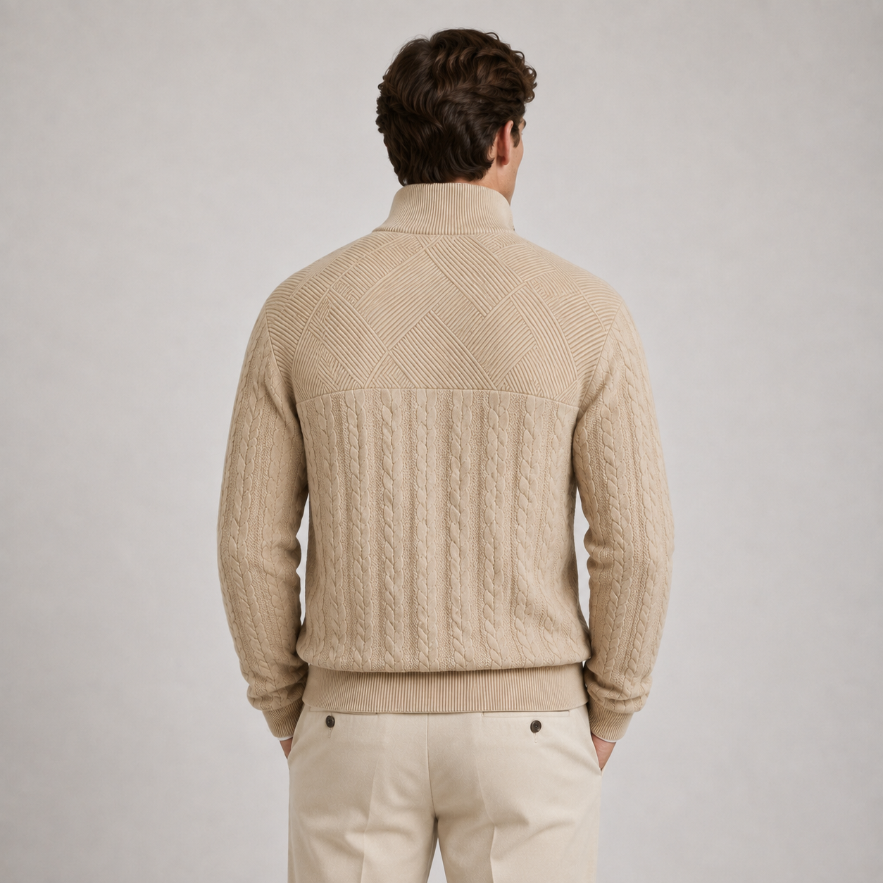 Men's Soft Ribbed Knit Quarter-Zip Sweater | Everyday Comfort Pullover Winter Knitwear