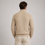 Men's Soft Ribbed Knit Quarter-Zip Sweater | Everyday Comfort Pullover Winter Knitwear