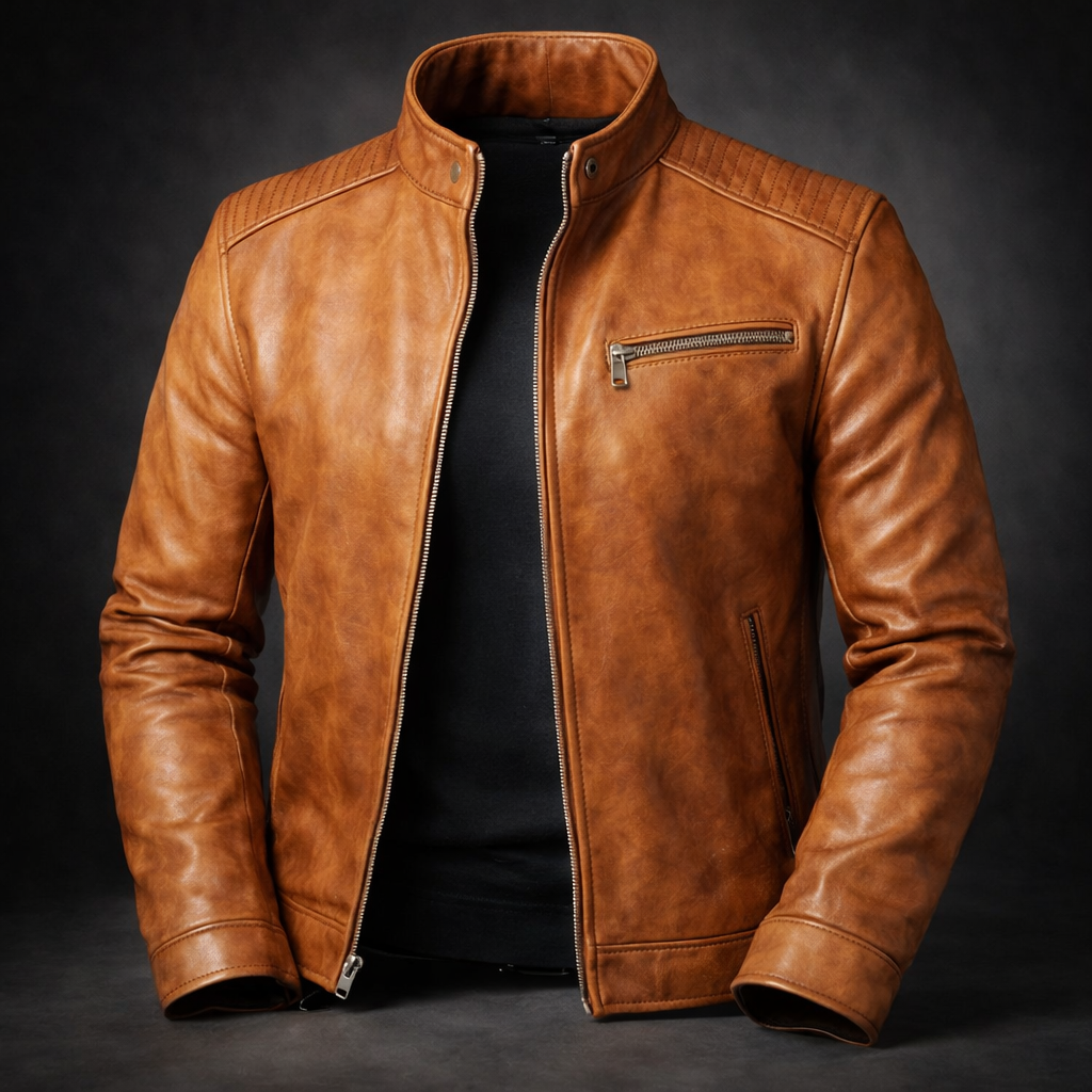 Brick Lane Classic Faux Leather Jacket | Men's Vintage Winter Coat | PU Leather Outerwear UK