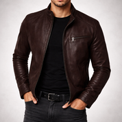 Brick Lane Classic Faux Leather Jacket | Men's Vintage Winter Coat | PU Leather Outerwear UK