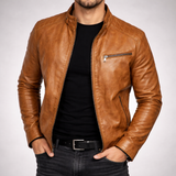 Brick Lane Classic Faux Leather Jacket | Men's Vintage Winter Coat | PU Leather Outerwear UK
