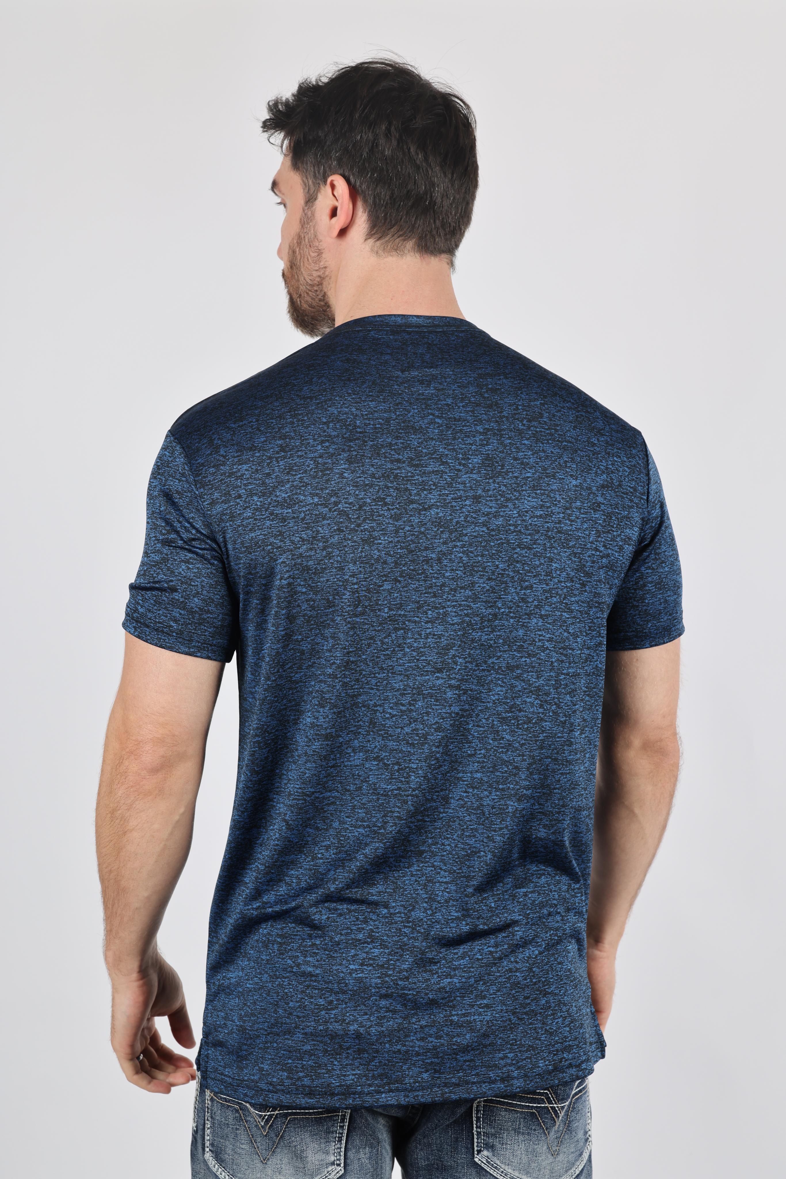 Henley Logo Tee | T-Shirt | Men's Cotton Stretch Navy Logo Print