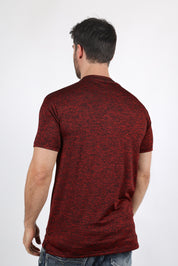 Henley Logo Tee | T-Shirt | Men's Cotton Stretch Red Logo Print