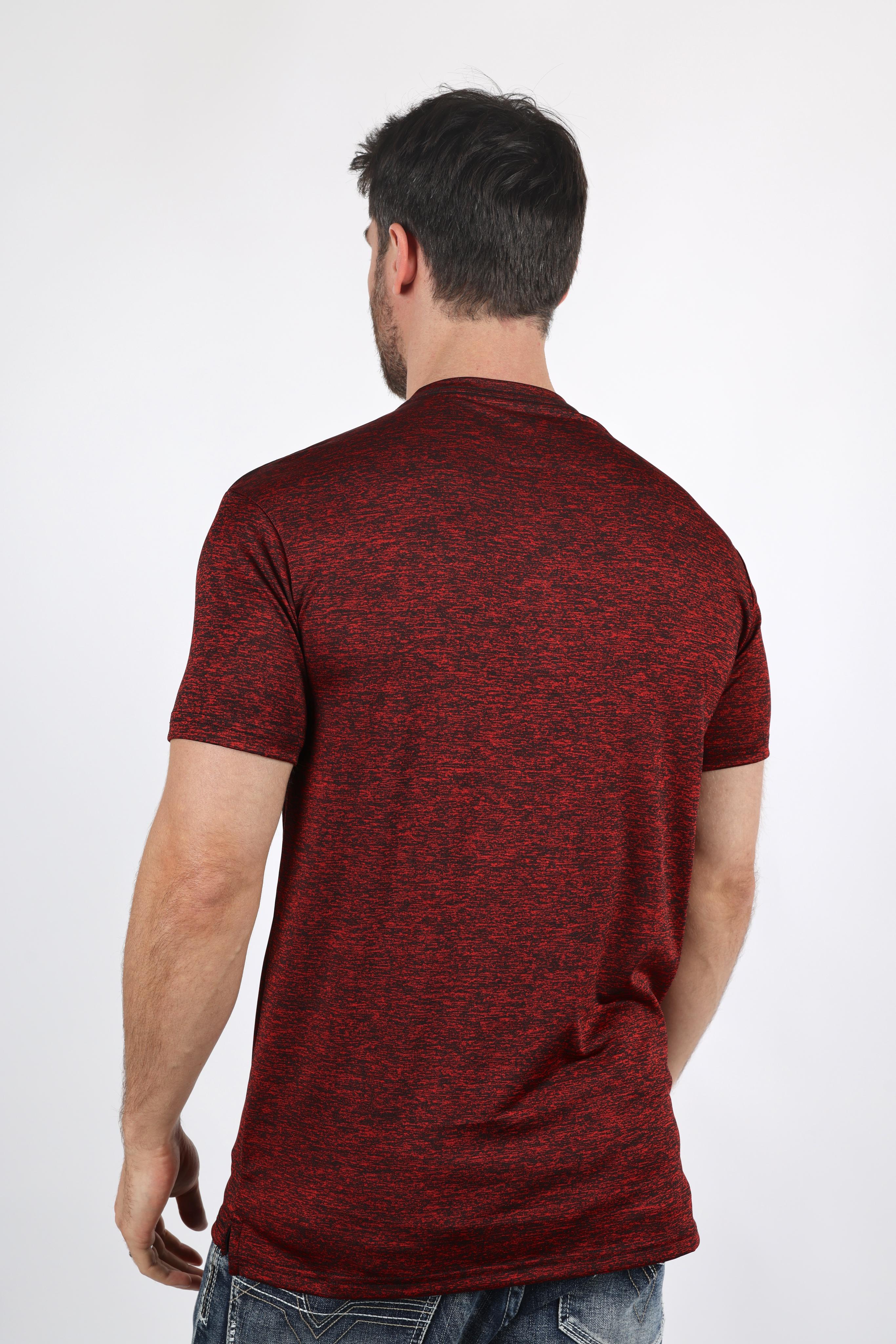 Henley Logo Tee | T-Shirt | Men's Cotton Stretch Red Logo Print