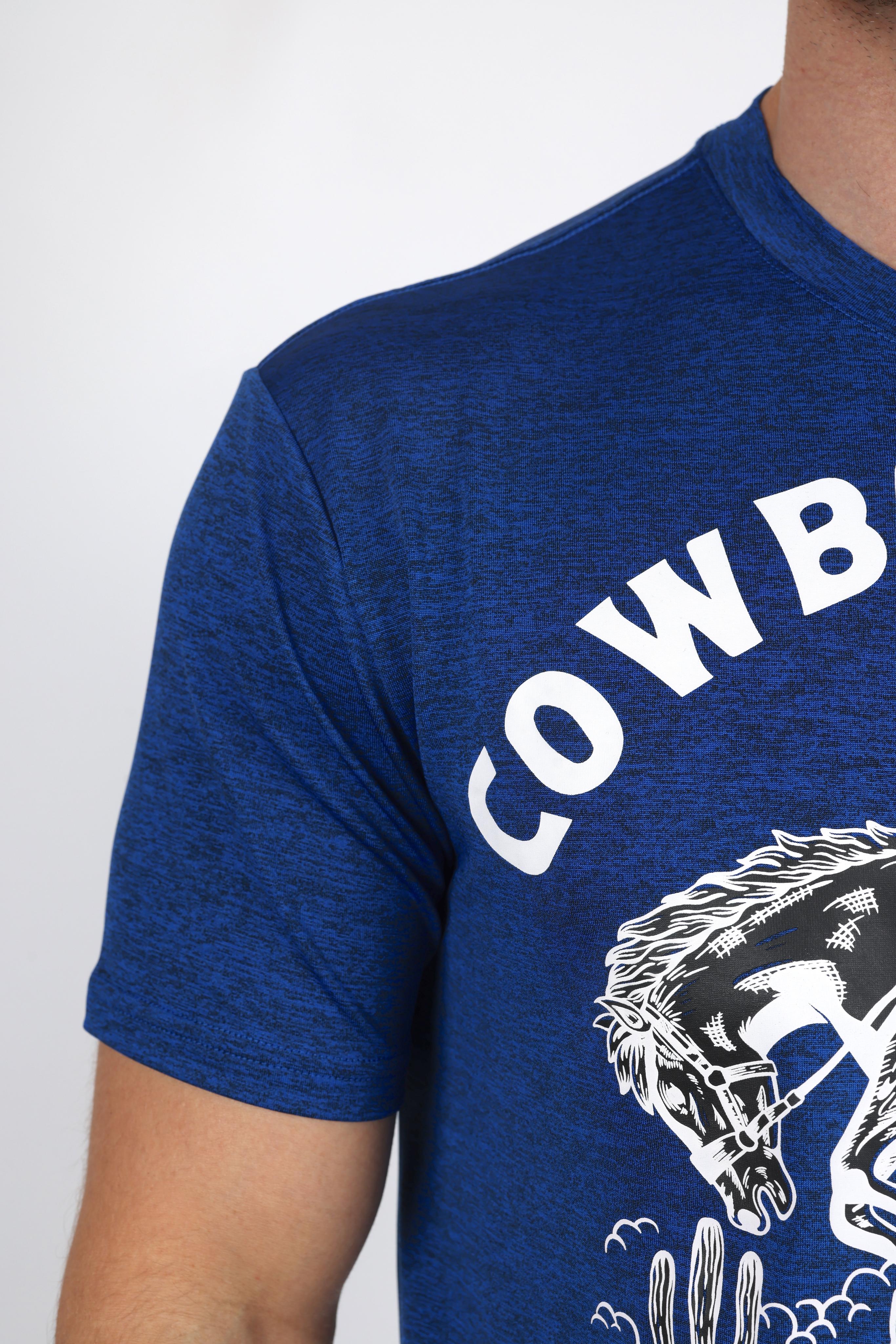 Cowboy Chaos Graphic Tee | T-Shirt | Men's Blue Performance Knit