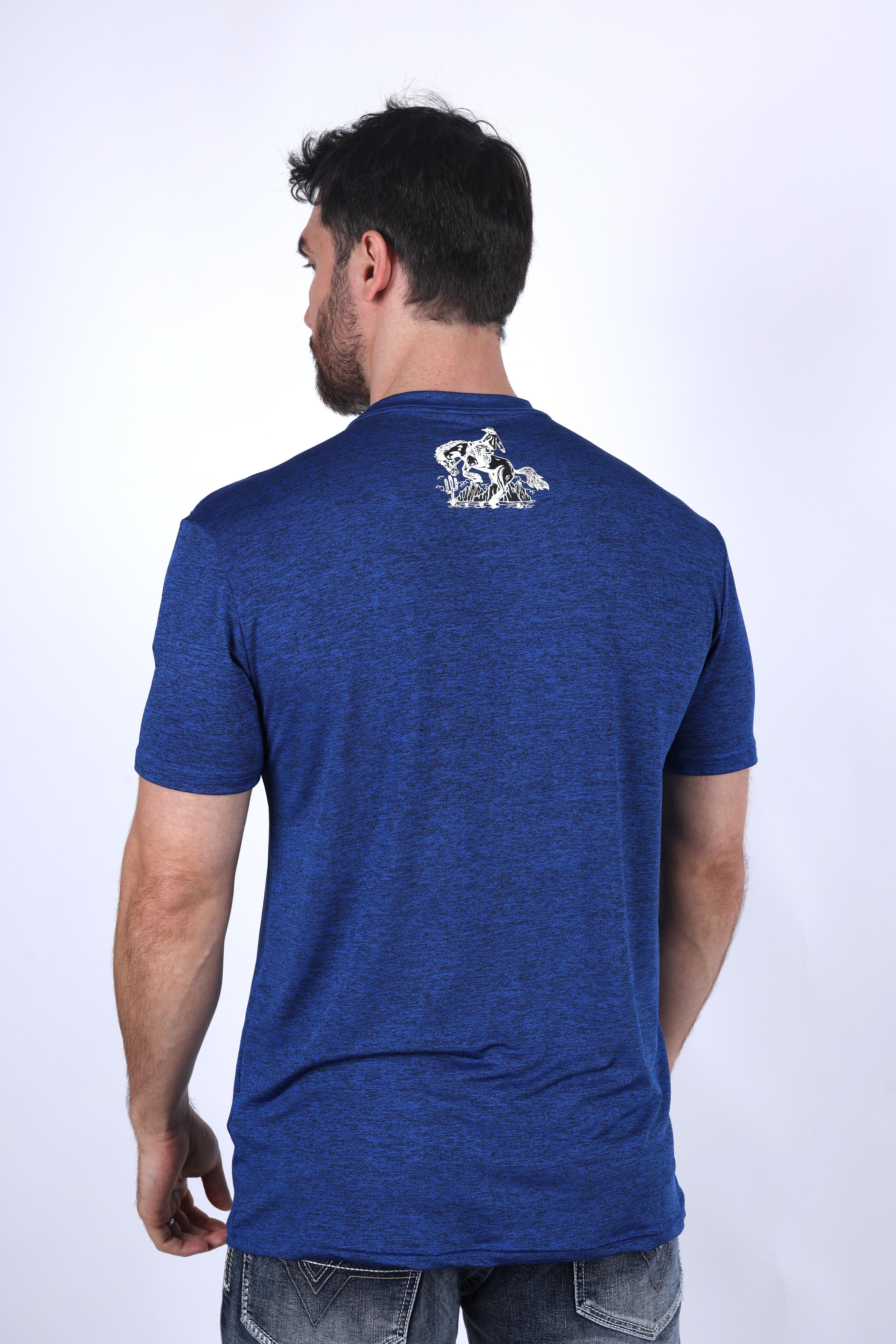 Cowboy Chaos Graphic Tee | T-Shirt | Men's Blue Performance Knit