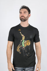 Bronc Rider Graphic Tee | T-Shirt | Men's Black Performance Knit