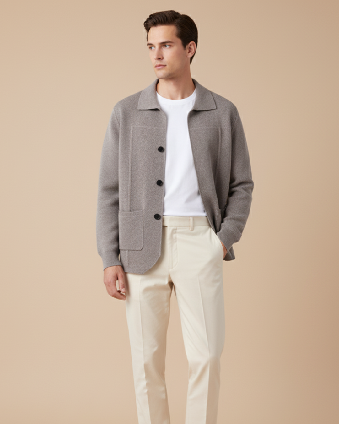 Pemberton Merino Button Overshirt | Men's Cotton Oxford Shirt | Smart Casual Button-Down UK