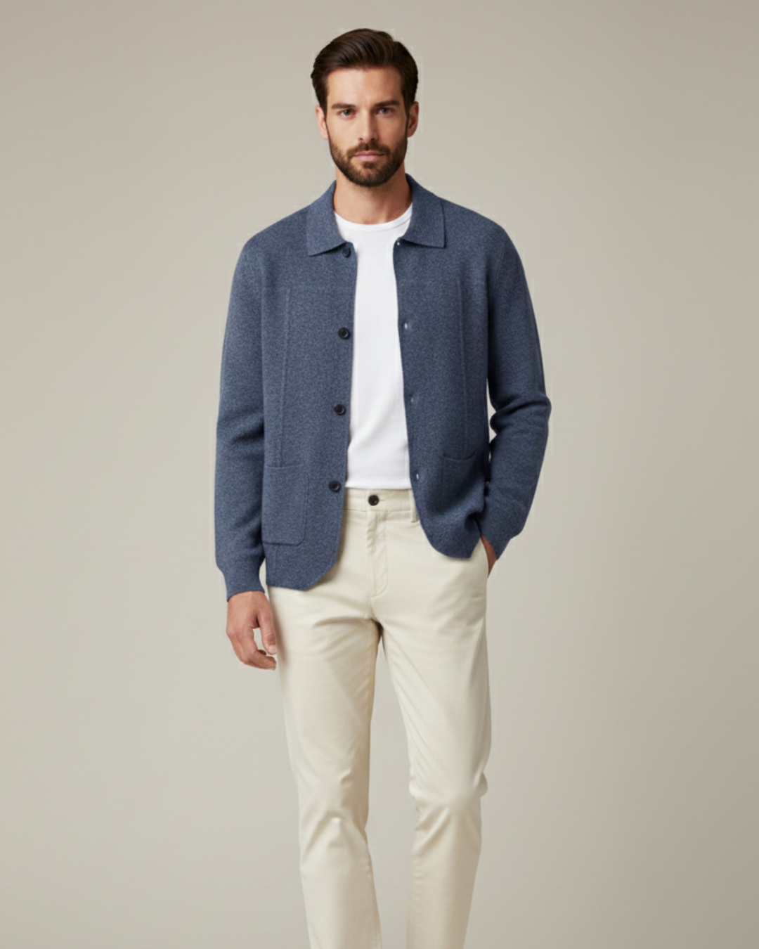 Pemberton Merino Button Overshirt | Men's Cotton Oxford Shirt | Smart Casual Button-Down UK