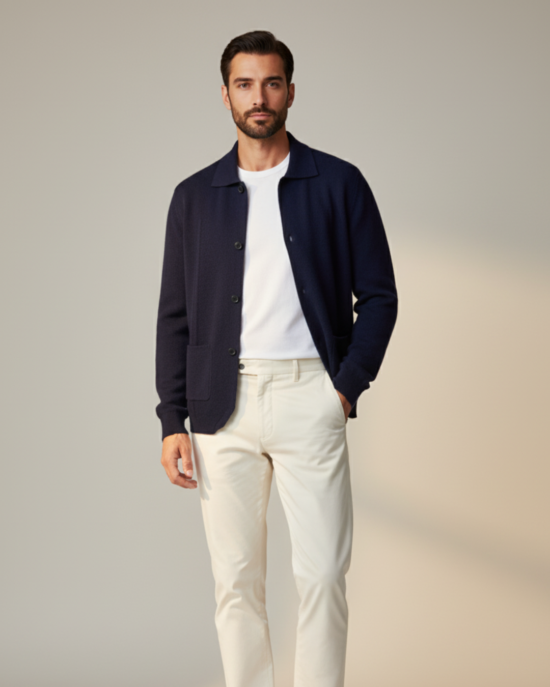 Pemberton Merino Button Overshirt | Men's Cotton Oxford Shirt | Smart Casual Button-Down UK