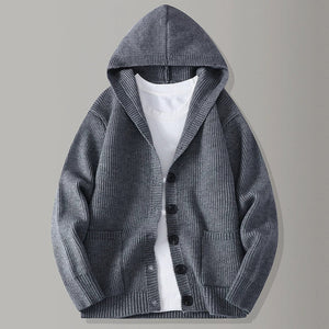 Stirling Hooded Knit Cardigan | Men's Hooded Knit Cardigan | Warm Chunky Knit Jumper UK