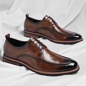 Vaughan Leather Derby Shoes | Men's Leather Brogues | Classic Wingtip Oxford Smart Shoes UK