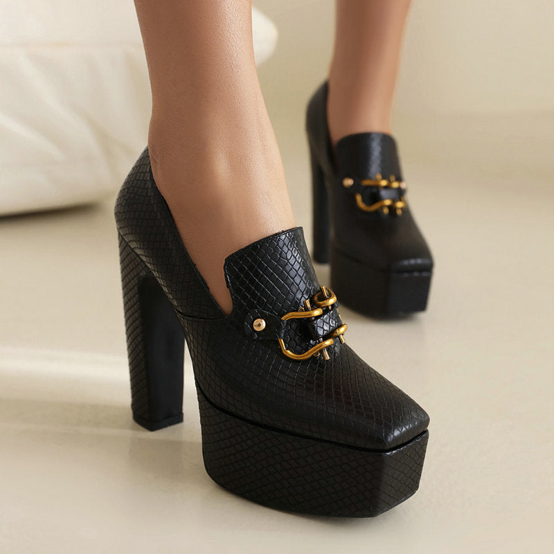 Alessia Platform Heels | Women's Platform Heels | Chunky Sole Heeled Shoes UK
