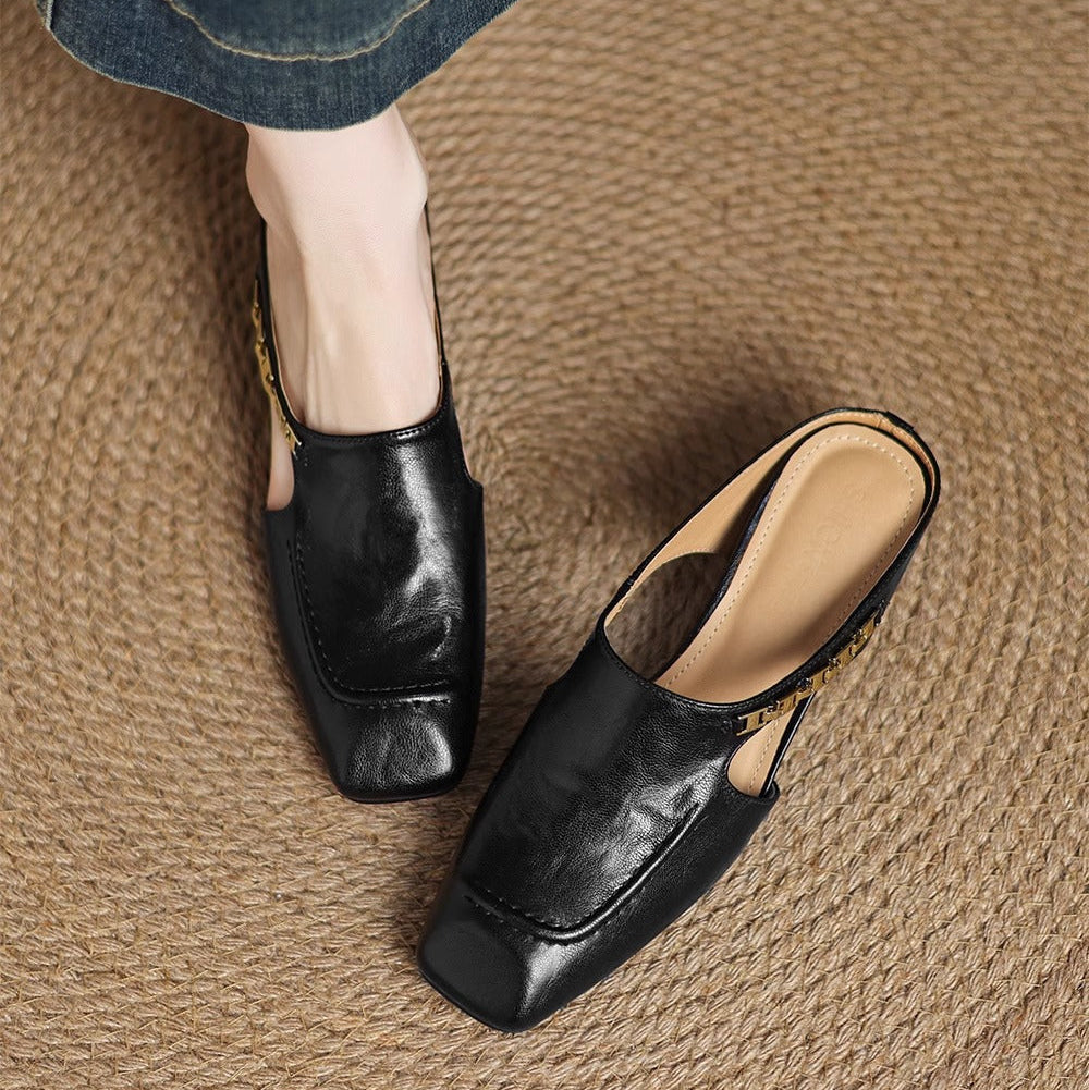 Hattie Leather Mules | Men's Classic Smart Shoes | Genuine Leather Smart Casual UK