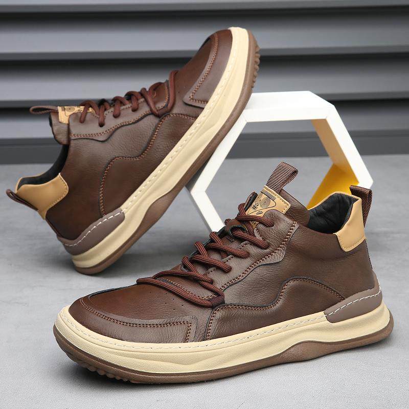 Alberti Leather Trainers | Men's Genuine Leather Trainers | Smart Casual Fashion Shoes UK