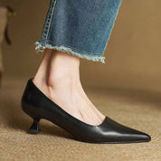 Noah Sculpted Leather Heels | Women's Leather Heels | Pointed Toe Stiletto Court Shoes UK