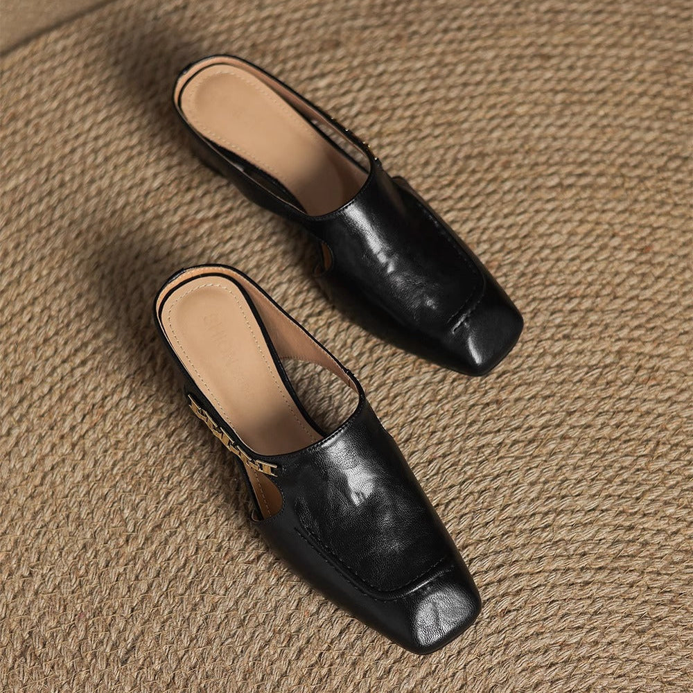 Hattie Leather Mules | Men's Classic Smart Shoes | Genuine Leather Smart Casual UK