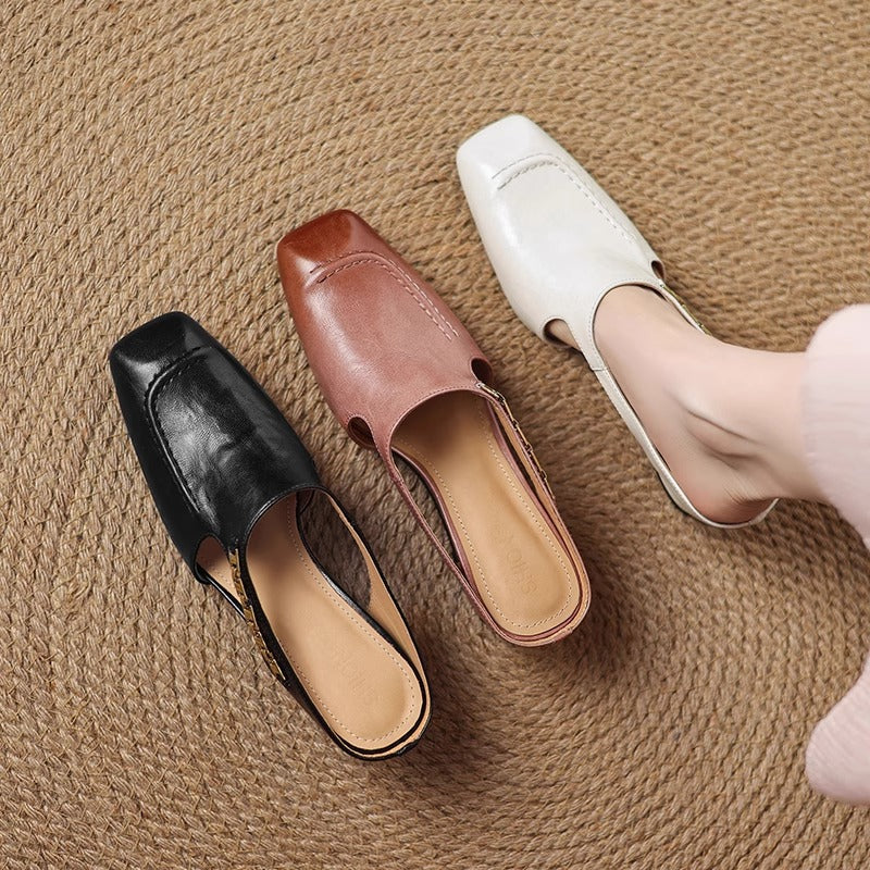 Hattie Leather Mules | Men's Classic Smart Shoes | Genuine Leather Smart Casual UK