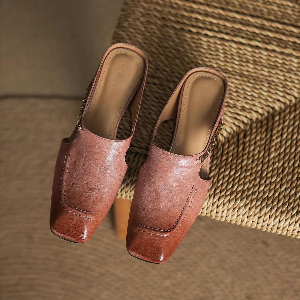 Hattie Leather Mules | Men's Classic Smart Shoes | Genuine Leather Smart Casual UK