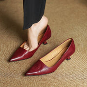 Noah Sculpted Leather Heels | Women's Leather Heels | Pointed Toe Stiletto Court Shoes UK