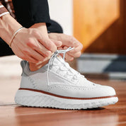 Drake Burnished Leather Trainers | Men's Genuine Leather Trainers | Smart Casual Fashion Shoes UK