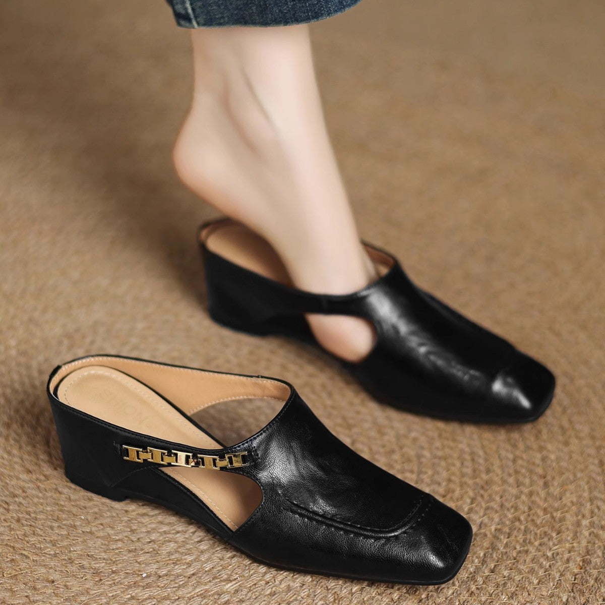 Hattie Leather Mules | Men's Classic Smart Shoes | Genuine Leather Smart Casual UK
