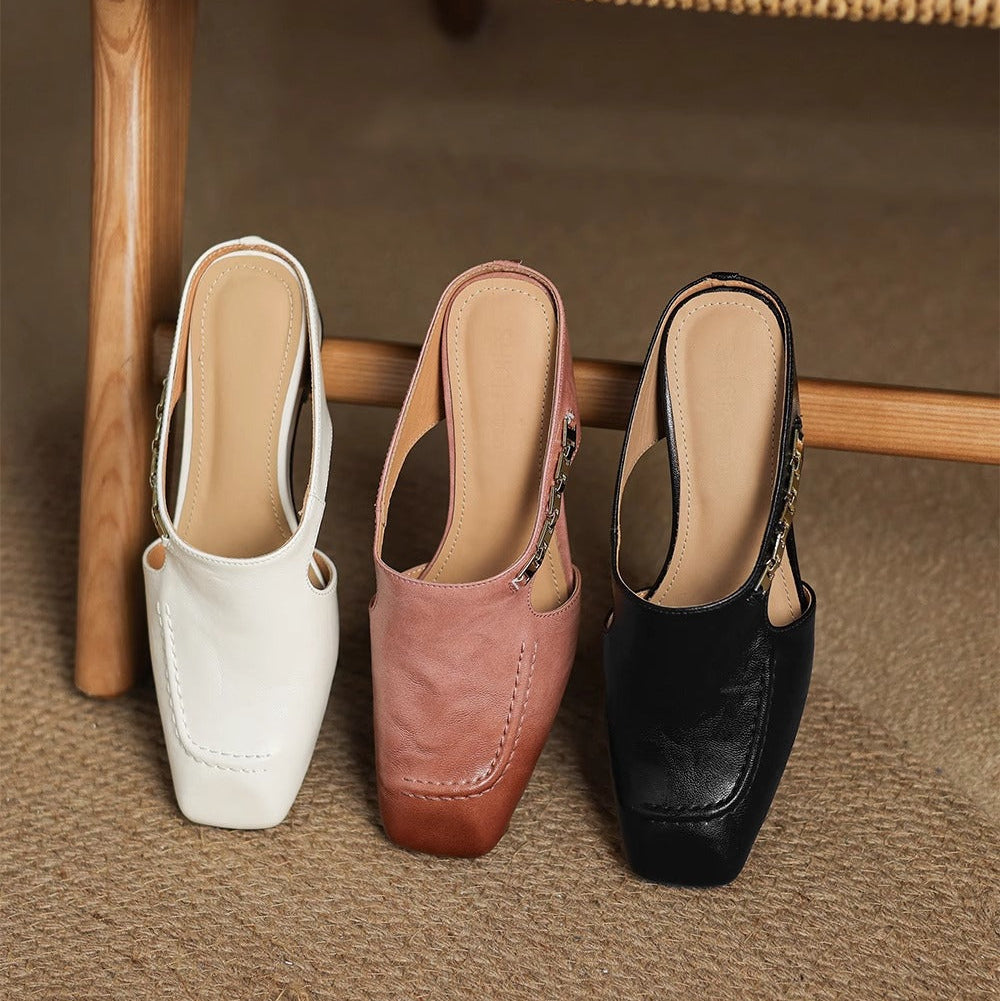 Hattie Leather Mules | Men's Classic Smart Shoes | Genuine Leather Smart Casual UK