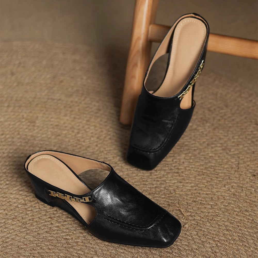 Hattie Leather Mules | Men's Classic Smart Shoes | Genuine Leather Smart Casual UK