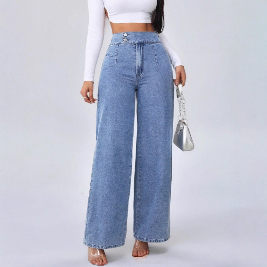 Celira High-Rise Jeans | Women's High-Rise Slim Jeans | Classic Stretch Denim Trousers UK