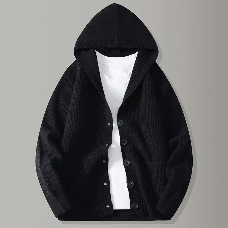 Stirling Hooded Knit Cardigan | Men's Hooded Knit Cardigan | Warm Chunky Knit Jumper UK