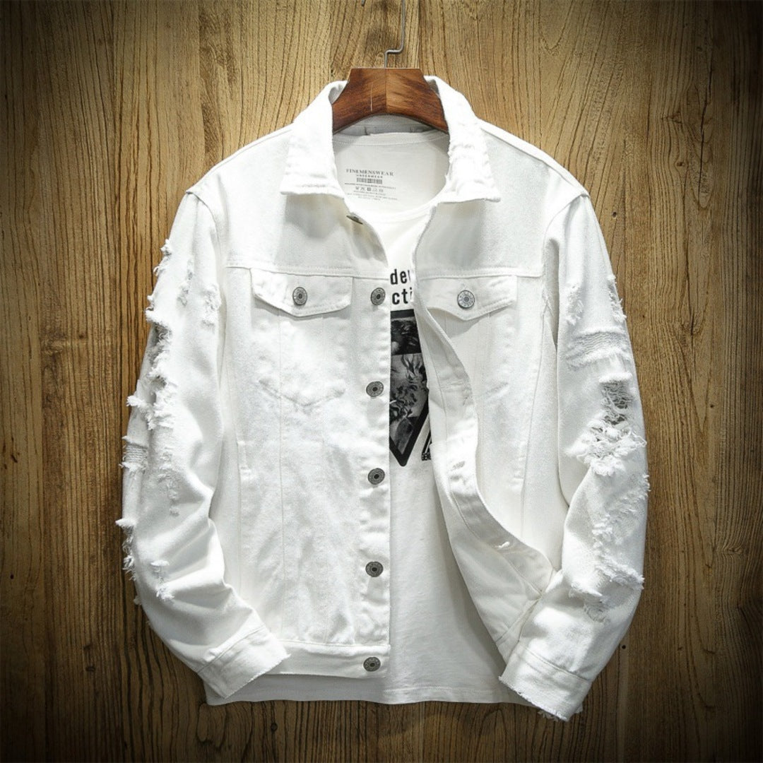 Bastian Ripped Jacket | Men's Distressed Ripped Jacket | Edgy Street-Style Outerwear UK