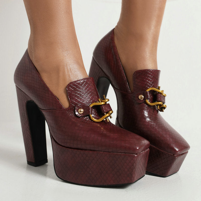 Alessia Platform Heels | Women's Platform Heels | Chunky Sole Heeled Shoes UK