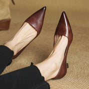 Noah Sculpted Leather Heels | Women's Leather Heels | Pointed Toe Stiletto Court Shoes UK