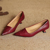 Noah Sculpted Leather Heels | Women's Leather Heels | Pointed Toe Stiletto Court Shoes UK
