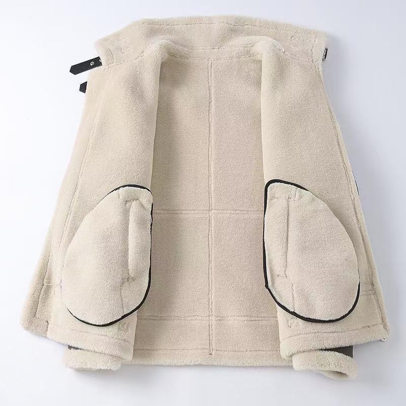 Men's Shearling Aviator Jacket | Warm Winter Leather Look Coat | Espresso Brown & Black | S–2XL