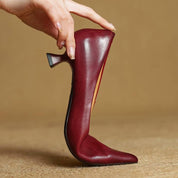 Noah Sculpted Leather Heels | Women's Leather Heels | Pointed Toe Stiletto Court Shoes UK