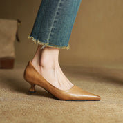 Noah Sculpted Leather Heels | Women's Leather Heels | Pointed Toe Stiletto Court Shoes UK