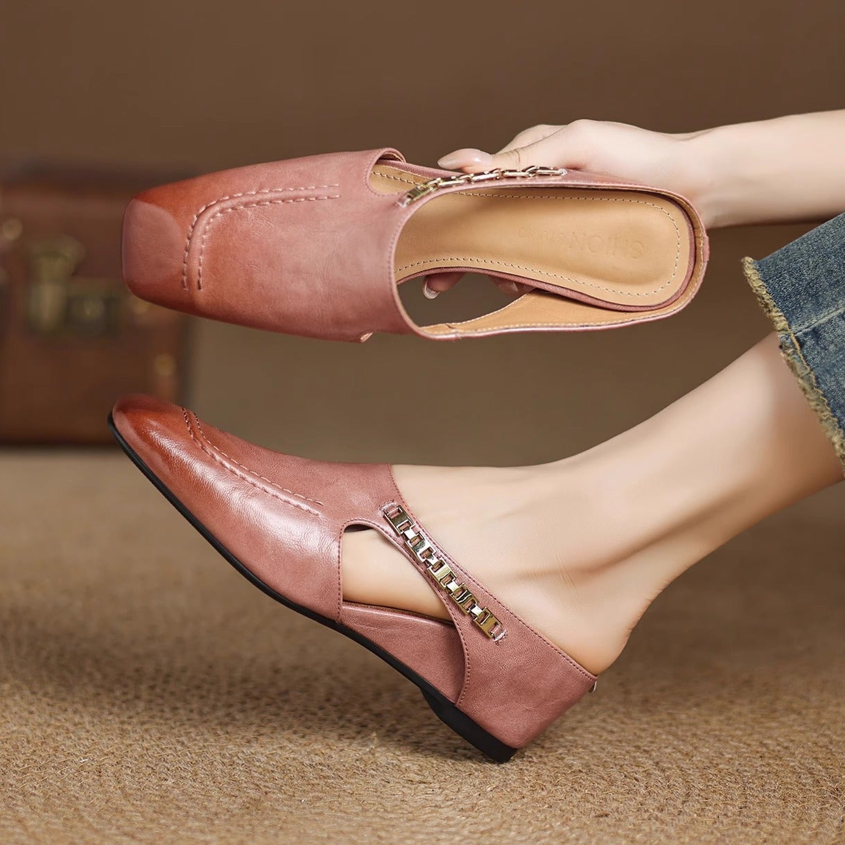 Hattie Leather Mules | Men's Classic Smart Shoes | Genuine Leather Smart Casual UK