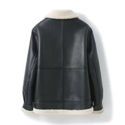 Men's Shearling Aviator Jacket | Warm Winter Leather Look Coat | Espresso Brown & Black | S–2XL