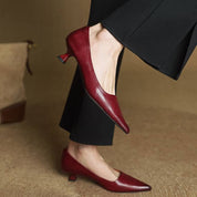 Noah Sculpted Leather Heels | Women's Leather Heels | Pointed Toe Stiletto Court Shoes UK