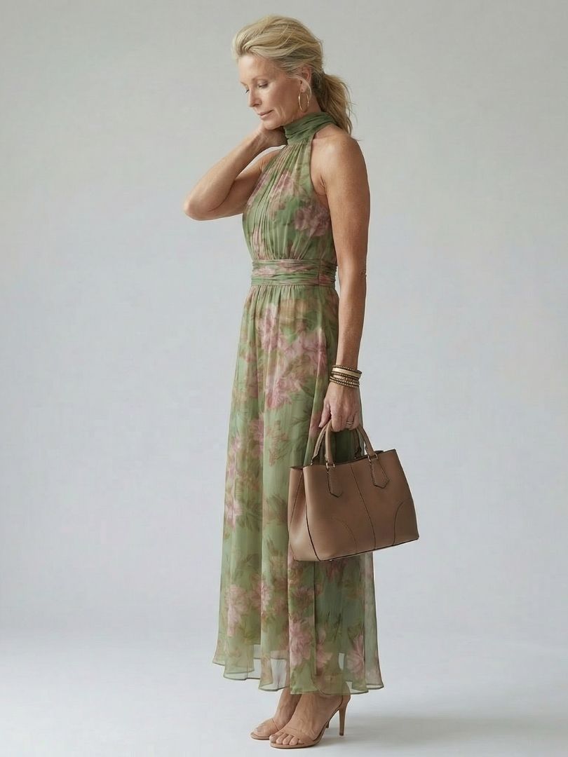 Selby Halter Midi Dress | Women's Classic Midi Dress | Elegant Everyday Dress UK