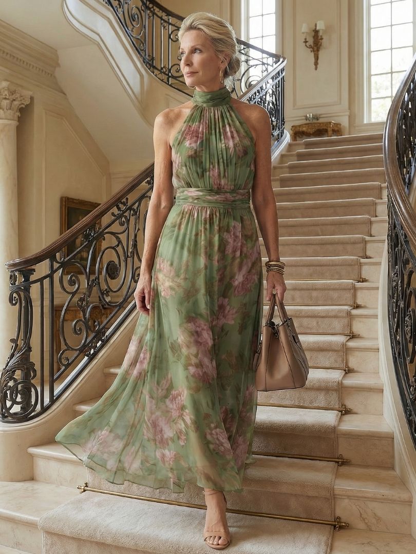 Selby Halter Midi Dress | Women's Classic Midi Dress | Elegant Everyday Dress UK