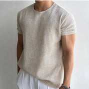 Calo Knit Tee | Men's Fine Knit T-Shirt | Premium Casual Smart Tee UK