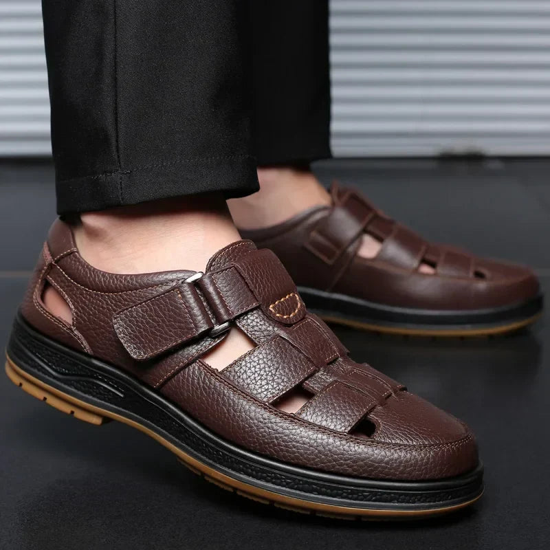 Caldwell Leather Sandals | Men's Leather Sandals | Classic Summer Open-Toe Shoes UK