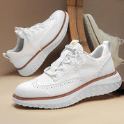 Drake Burnished Leather Trainers | Men's Genuine Leather Trainers | Smart Casual Fashion Shoes UK