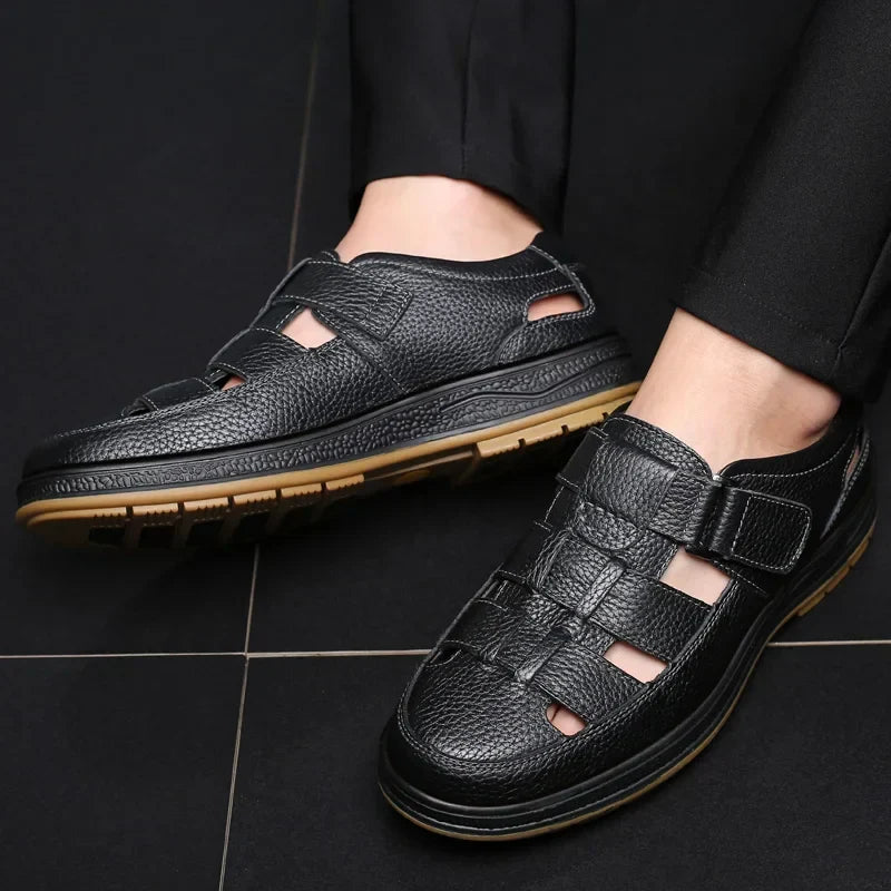 Caldwell Leather Sandals | Men's Leather Sandals | Classic Summer Open-Toe Shoes UK