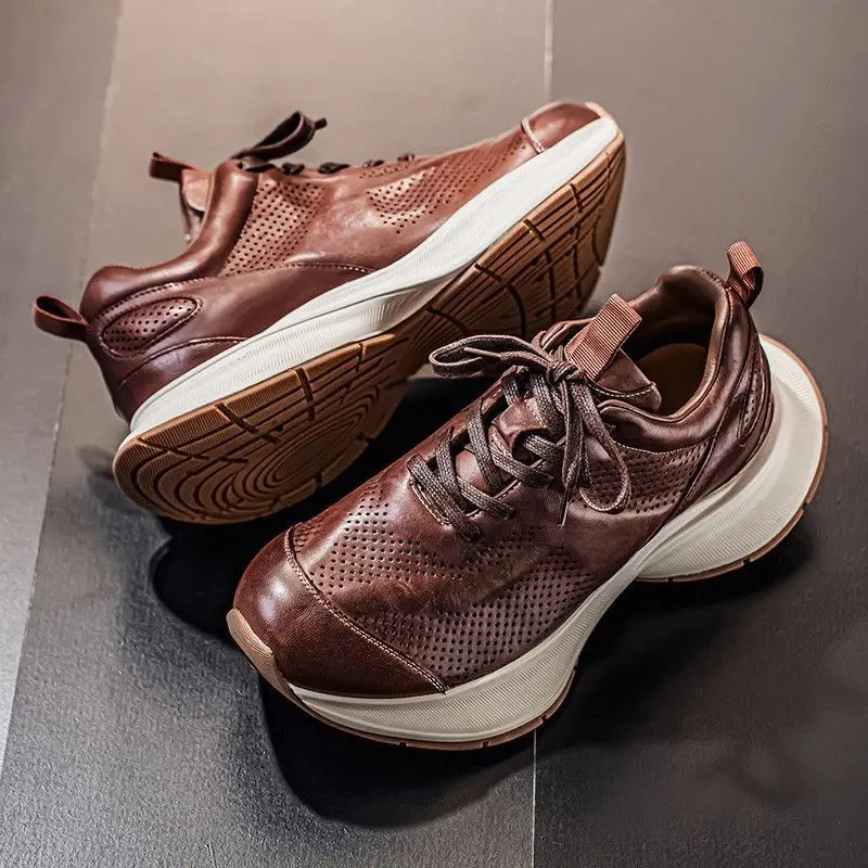 Alverton Leather Trainers | Men's Genuine Leather Trainers | Smart Casual Fashion Shoes UK